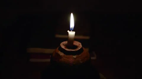Candle in the dark Stock Footage 49674317