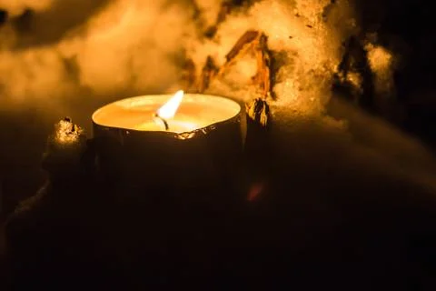 Candle in the dark Stock Photos