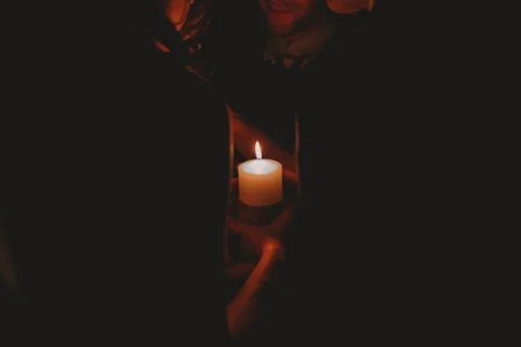 Candle in the dark	 Stock Photos