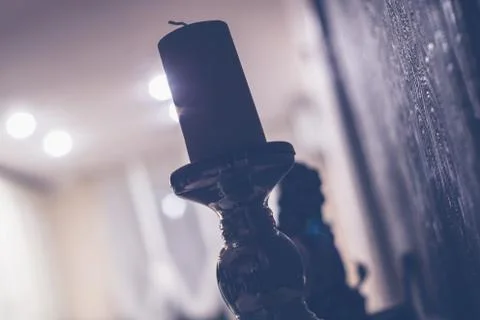 Candle in the dark Stock-Fotos