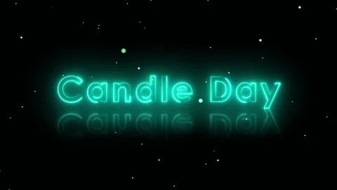 Candle Day Text neon animation video Stock Footage 292508992