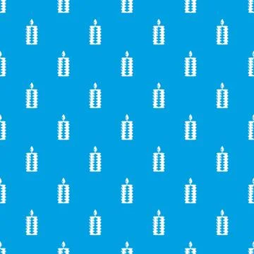 Candle decoration pattern vector seamless blue 스톡 일러스트