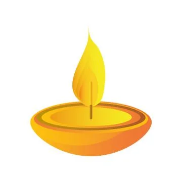 Candle decorative element on white background Stock Illustration