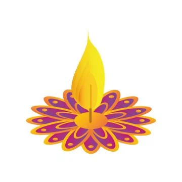 Candle decorative element in white background 스톡 일러스트