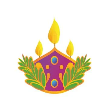 Candle decorative element in white background 스톡 일러스트