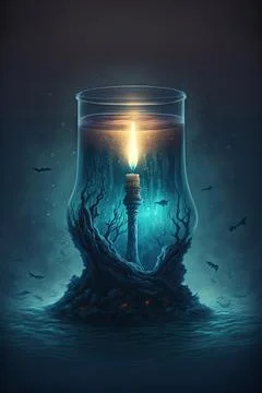Candle of the deep Stock Illustration