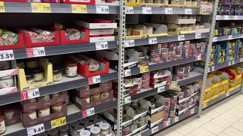 Candle Display in Supermarket Stock Footage 294841899