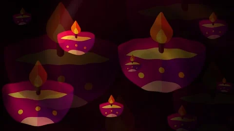 Candle Diwali Background Loop Stock Footage 309502206