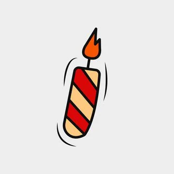 Candle Doodle Stock Illustration