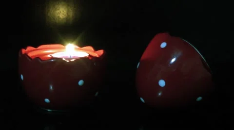 Candle on Easter Egg Stock Footage 62423530