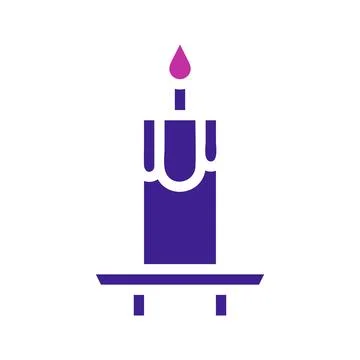 Candle Element solid blue pink easter illustration Stock Illustration
