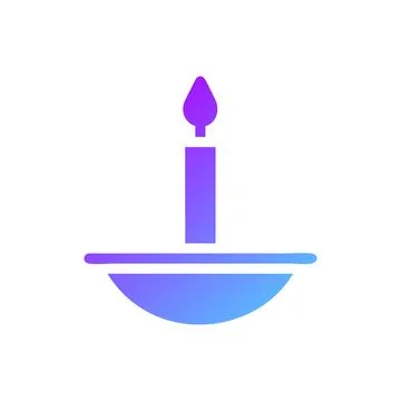 Candle element solid blue purple ramadan illustration Stock Illustration