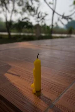 Candle in the evening Stock Photos