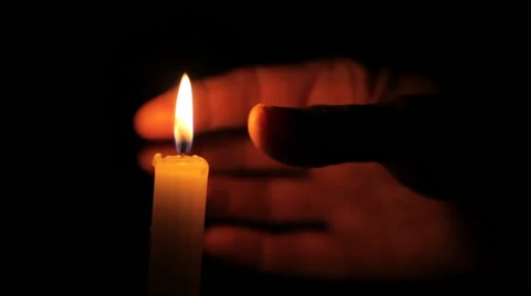 Candle Extinguished by Hand Video stock 43061801