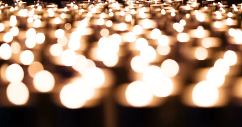 Candle Field and Depth of Field 4K Stock Footage 105075581