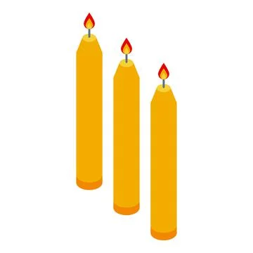 Candle fire icon isometric vector. Aromatic wax 스톡 일러스트