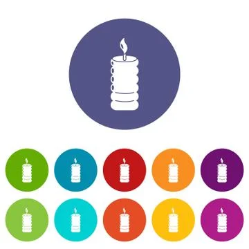 Candle fire icon, simple black style 스톡 일러스트