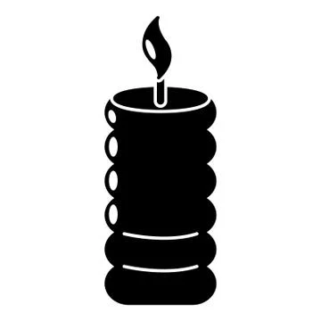 Candle fire icon, simple black style Stock Illustration