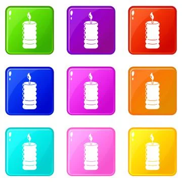 Candle fire icon, simple black style 스톡 일러스트