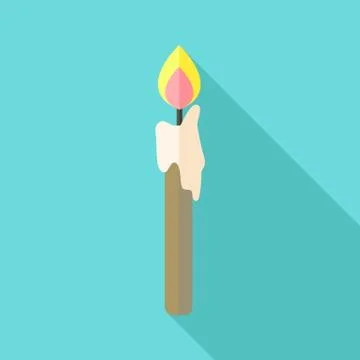 Candle with fire Stock Illustration