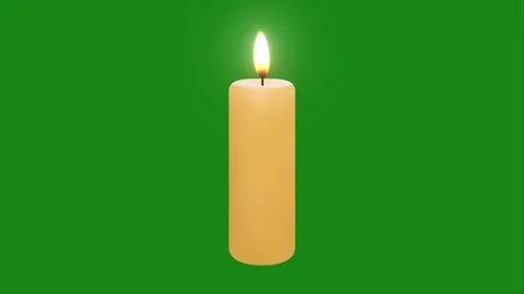 Candle flame animation on a green screen background Stock Footage 310928894