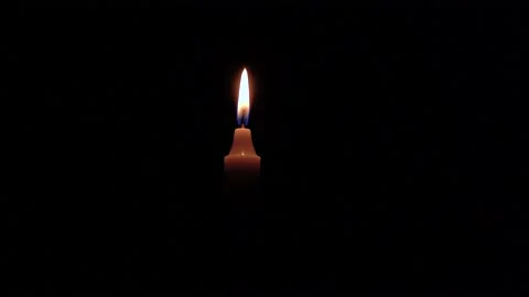 Candle Flame On Black Background Stock Footage 144772732