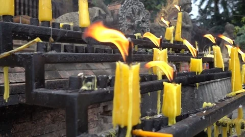 Candle flame burning, Slow motion Stock Footage 96013514