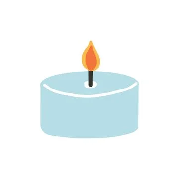 Candle Flame. Burning wax candle.Vector isolated. Stock Illustration