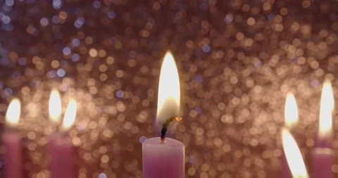 Candle Flame Burns in the Center of the Frame 스톡 동영상 231536026