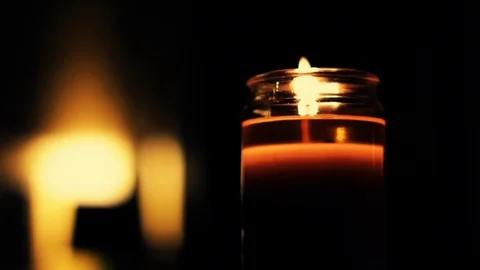 Candle flame camera tilt up Video stock 95735039