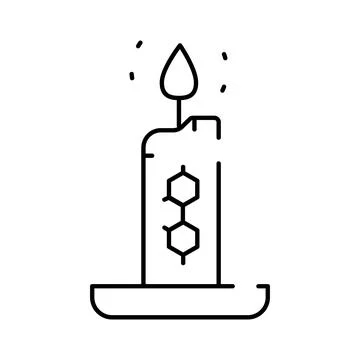 Candle flame with chemical molecule structure concept Stock Illustration