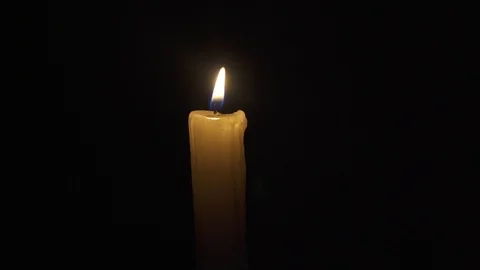 Candle Flame Close Up On A Black Background Stock Footage 108745081