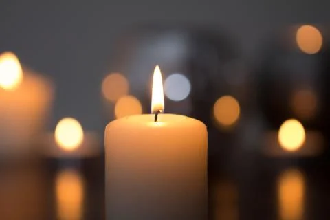 Candle flame closeup Stock Photos