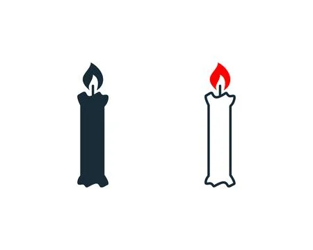 Candle Flame Fire Icon Vector Logo Template Illustration Design Stock Illustration