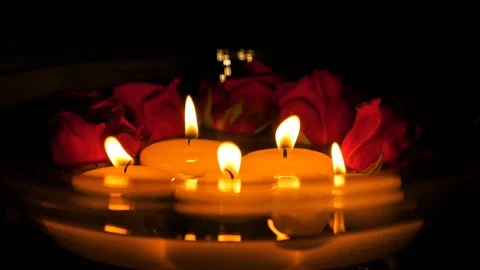 Candle Flame, Light, Romantic Stock Footage 92438031