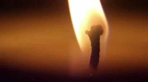 Candle Flame Macro Stock Footage