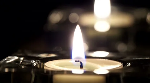 Candle flame moved by breath Video stock 35484517