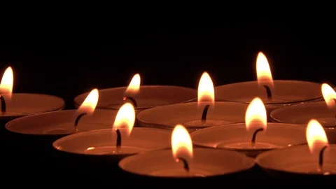 Candle flame at night Stock Footage 104086433