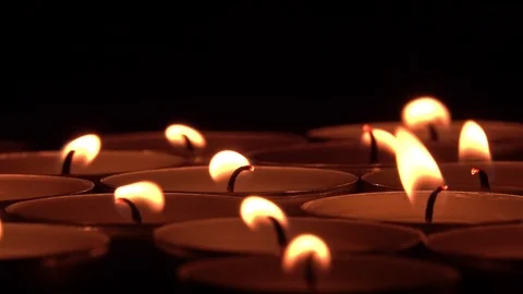 Candle flame at night Stock Footage 104086750