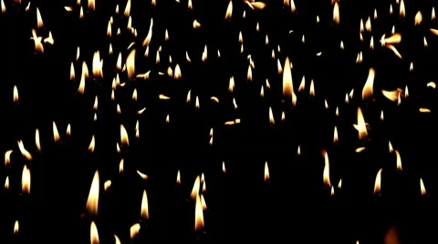 Candle-Flame-Rain-(on black)01 Stock Footage 8984979