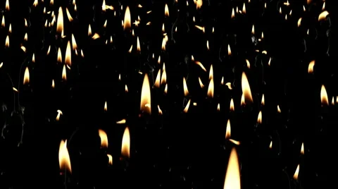 Candle-Flame-Rain-(on black)02 Stock Footage 8986227