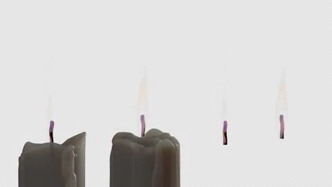 Candle flame set on transparent background Video stock 221883035