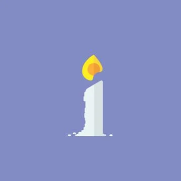 Candle with flame simple design.Candle icon vector Stock Illustration