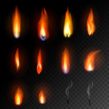 Candle flame vector fired flaming candlelight and flammable fire light Stockillustratie