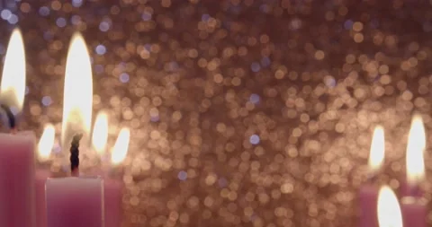 Candle Flames on Edges of Frame Stock Footage 231536009