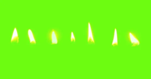 Candle flames on the green screen Stock Footage 170169334