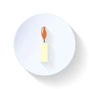Candle flat icon Stock Illustration