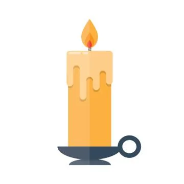 Candle in flat style. Stock Illustration