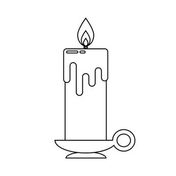 Candle in flat style. Stock Illustration