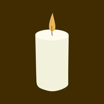 Candle in flat style Vector illustration. Simple candle for decoration clip.. Stock Illustration